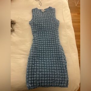 Princess Polly blue popcorn mini dress